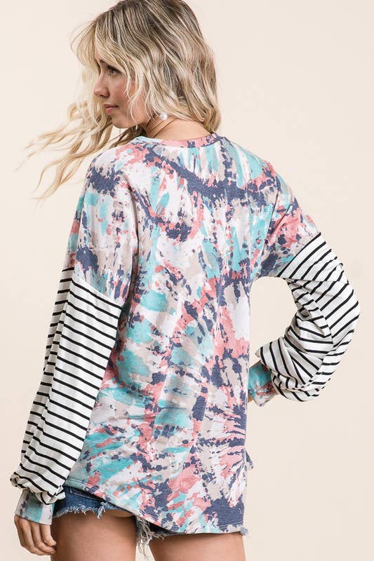 lovely melody - LMT1778-T-Glad You Swirled Sweatshirt