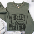 Trendznmore - Modern Graphic Apparel - Whiskey Weather Western Crewneck Sweatshirt