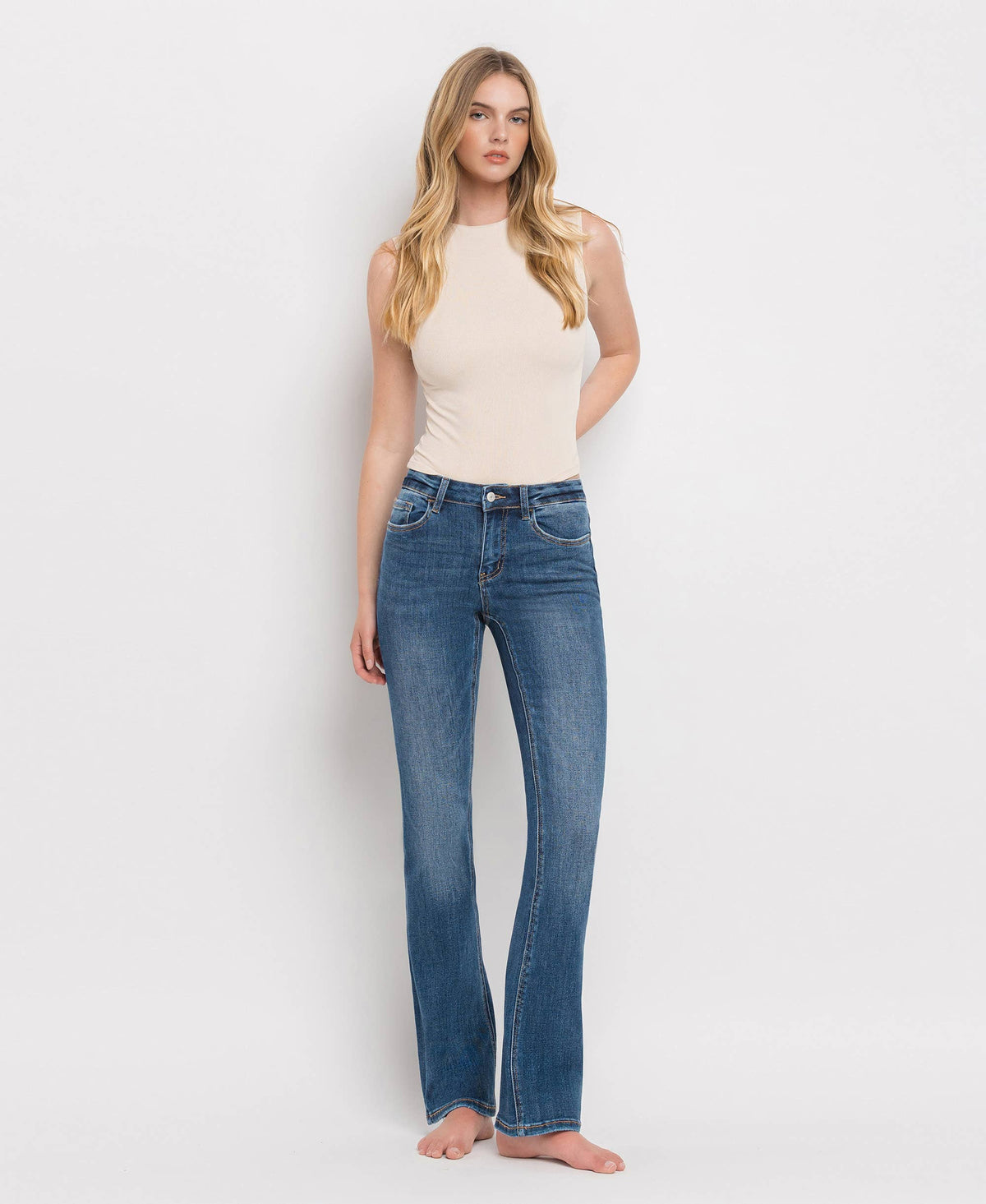 Lovervet by VERVET - MID RISE BOOTCUT JEANS LV1064