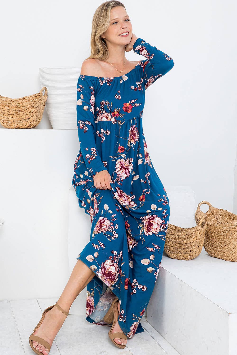 Sweet Lovely by Jen - SD5367 OFF SHOULDER MAXI DRESS