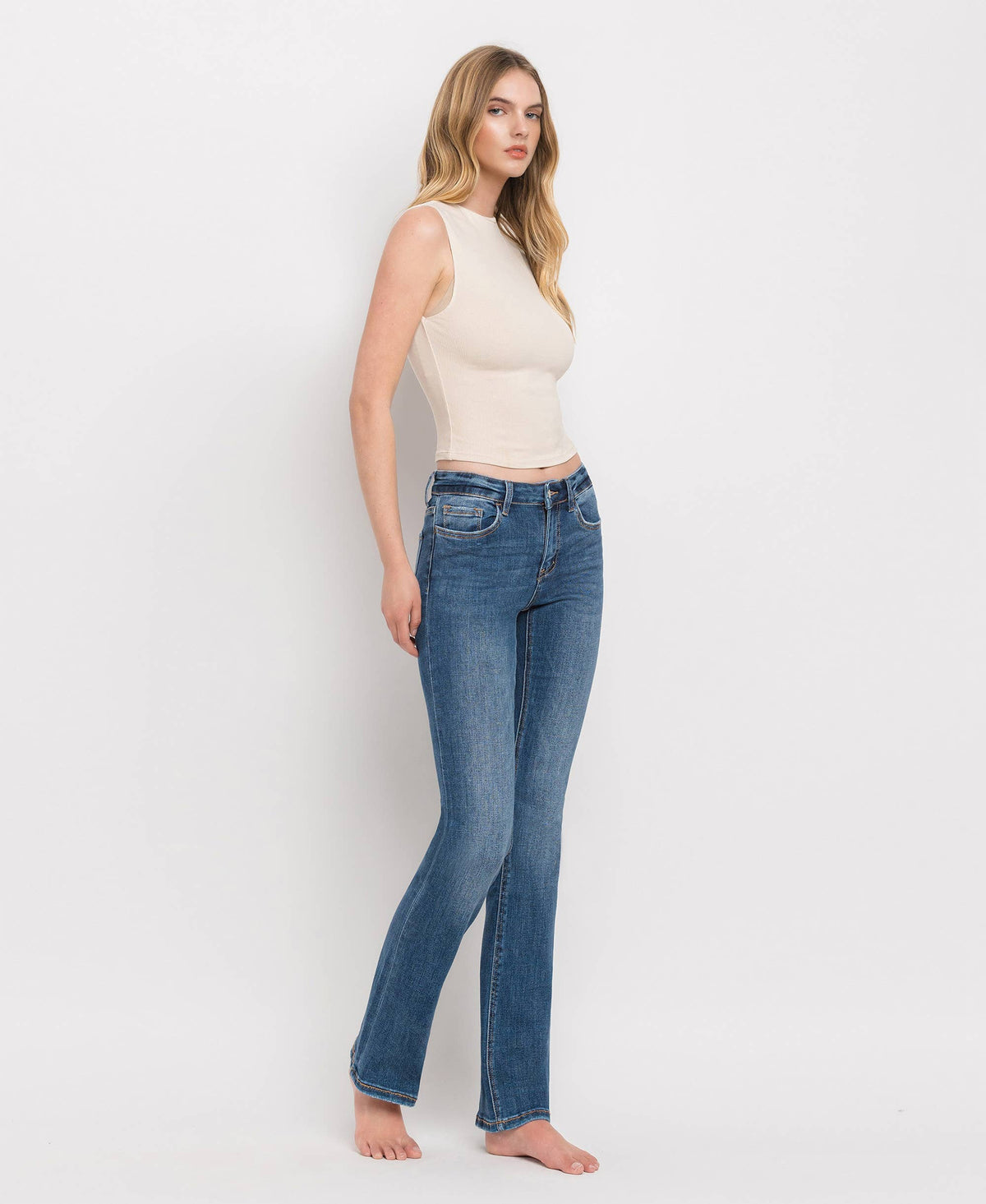 Lovervet by VERVET - MID RISE BOOTCUT JEANS LV1064