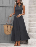 Suhkasana - Polka Dot Sleeveless Maxi Dress Backless Summer