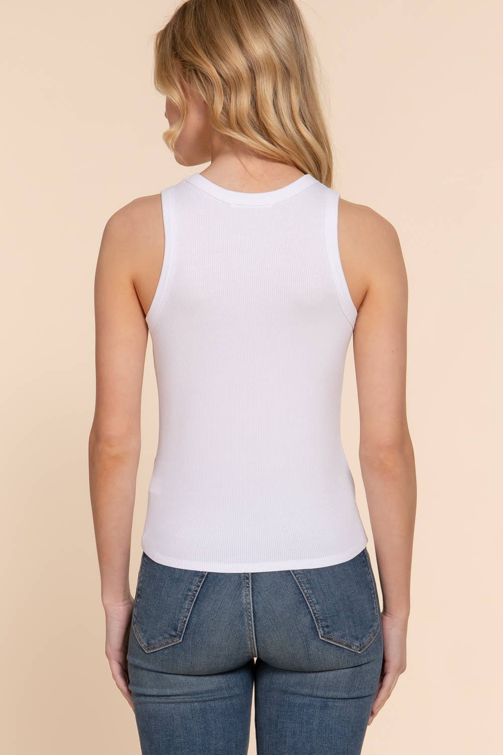 Active Basic | Active USA - Sleeveless Crew Neck Rib Knit Top