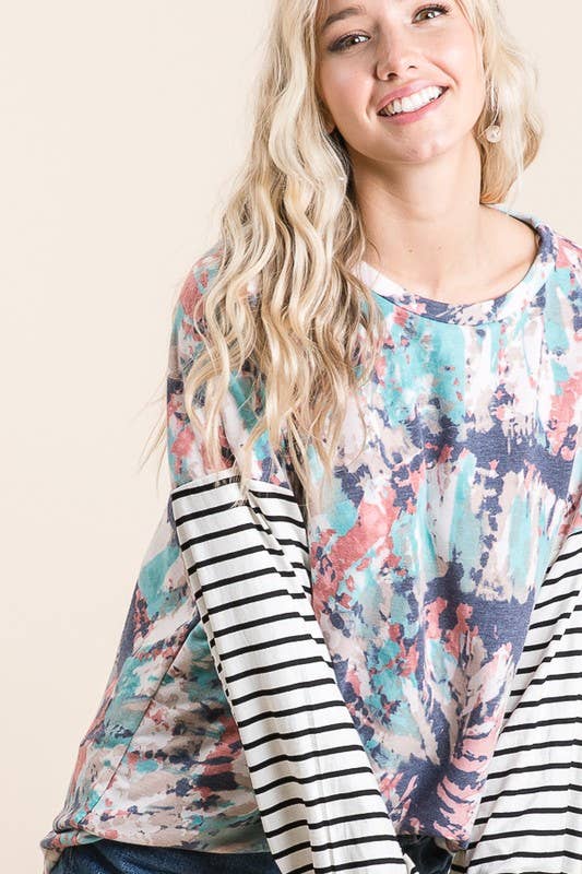 lovely melody - LMT1778-T-Glad You Swirled Sweatshirt