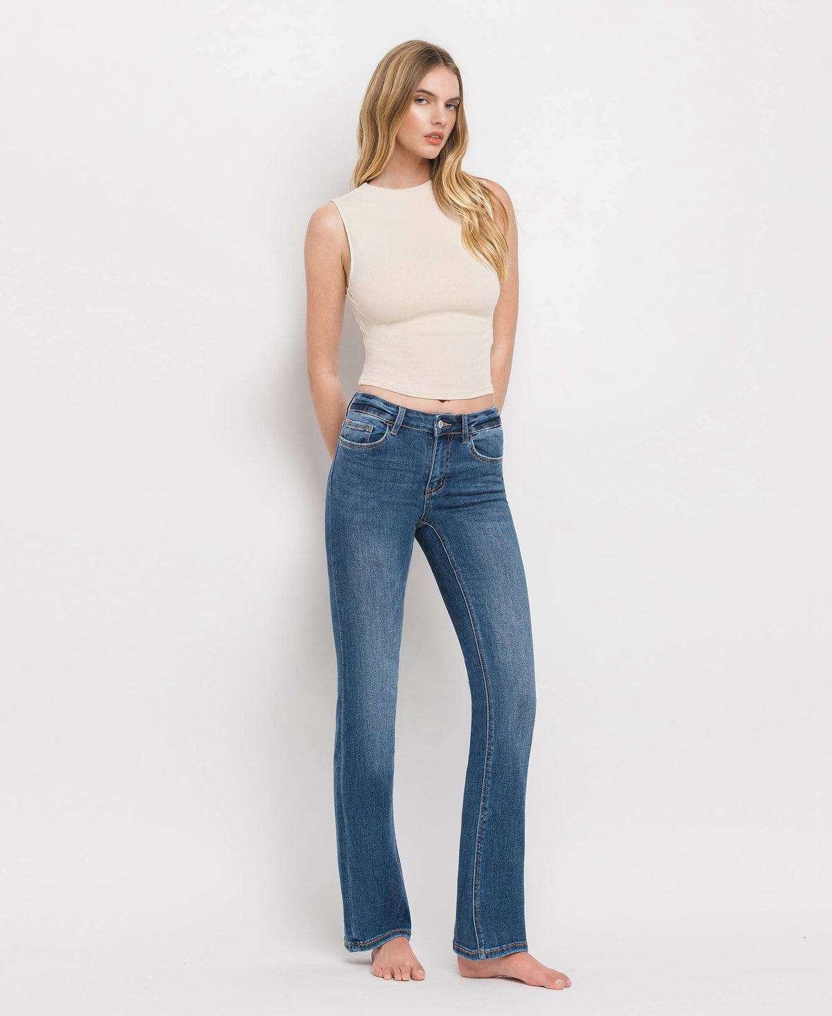Lovervet by VERVET - MID RISE BOOTCUT JEANS LV1064