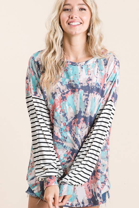 lovely melody - LMT1778-T-Glad You Swirled Sweatshirt