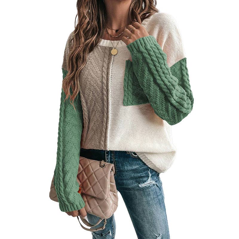 Miss Sparkling - Color Block Knit sweater