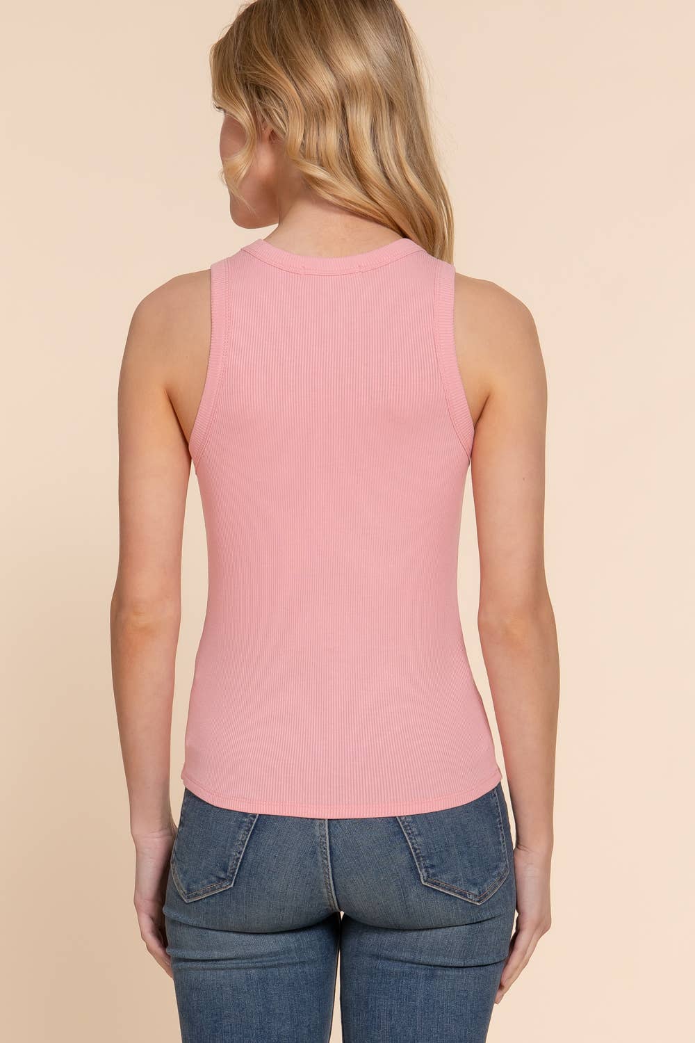 Active Basic | Active USA - Sleeveless Crew Neck Rib Knit Top