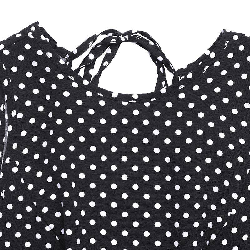 Suhkasana - Polka Dot Sleeveless Maxi Dress Backless Summer