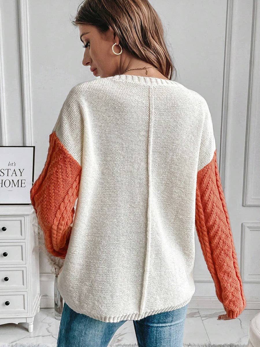 Miss Sparkling - Color Block Knit sweater