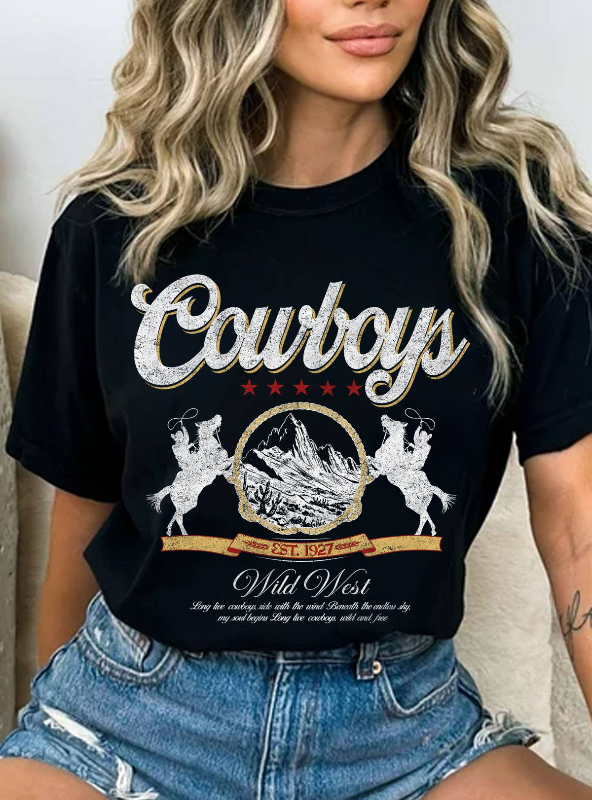 Rustee Clothing - COWBOY WILD WEST GRAPHIC T SHIRTS