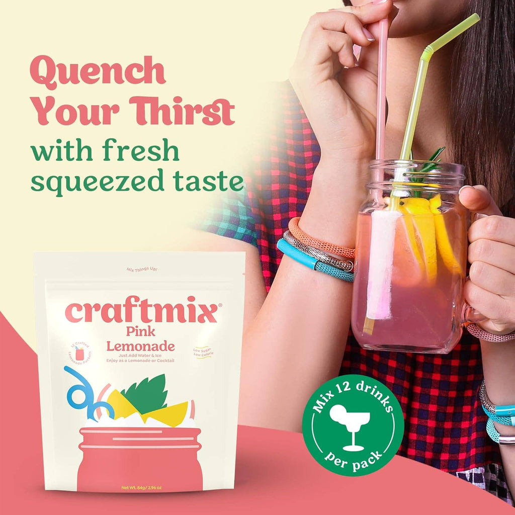 Craftmix - Pink Lemonade Cocktail / Mocktail Mixer - 24ct Caddy
