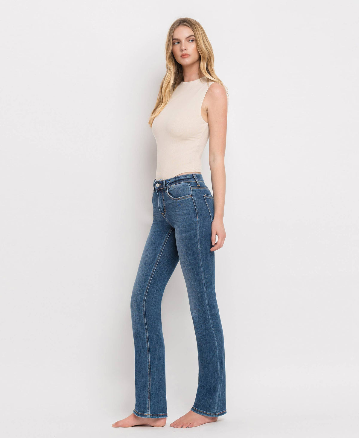 Lovervet by VERVET - MID RISE BOOTCUT JEANS LV1064