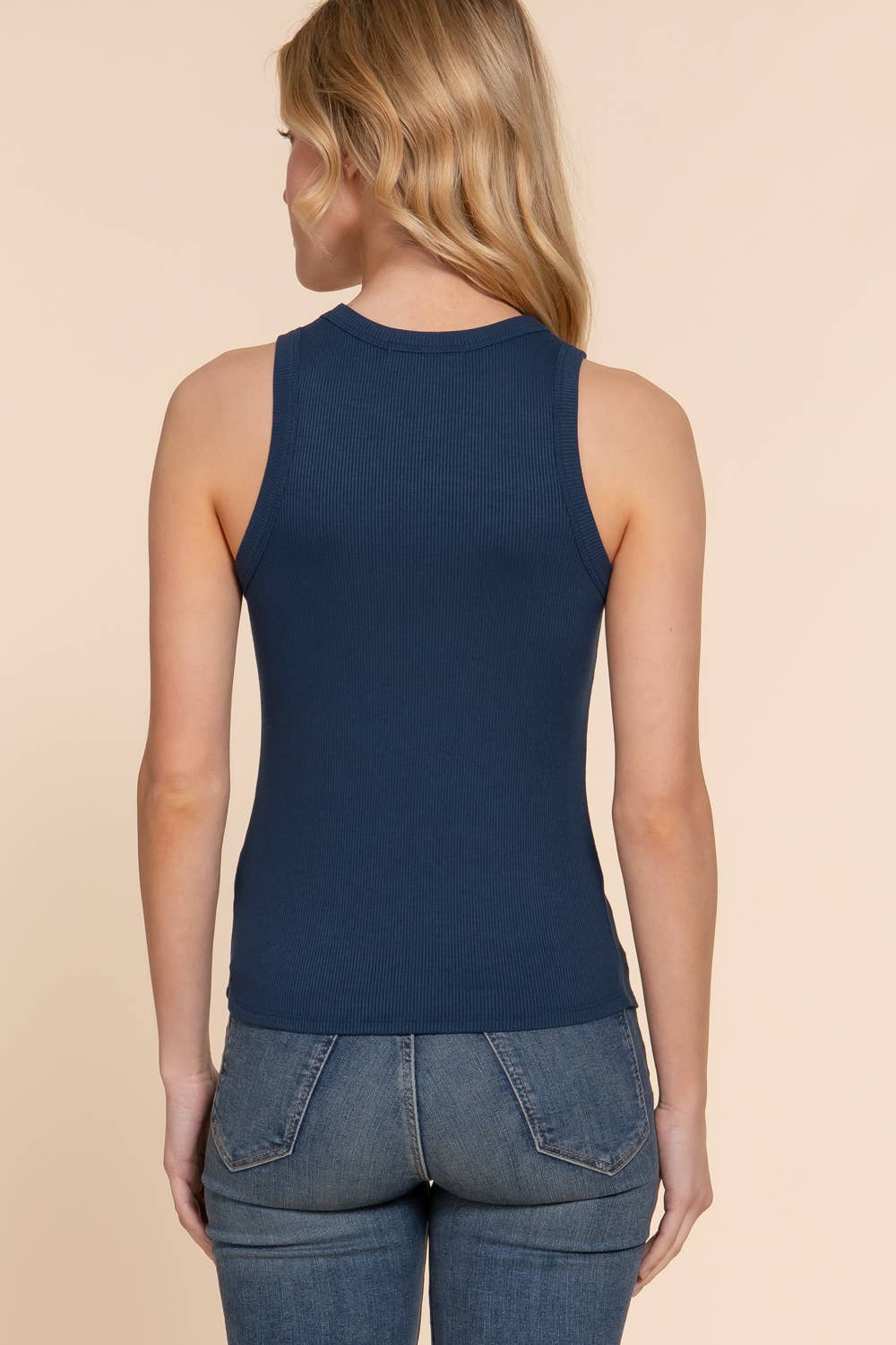 Active Basic | Active USA - Sleeveless Crew Neck Rib Knit Top