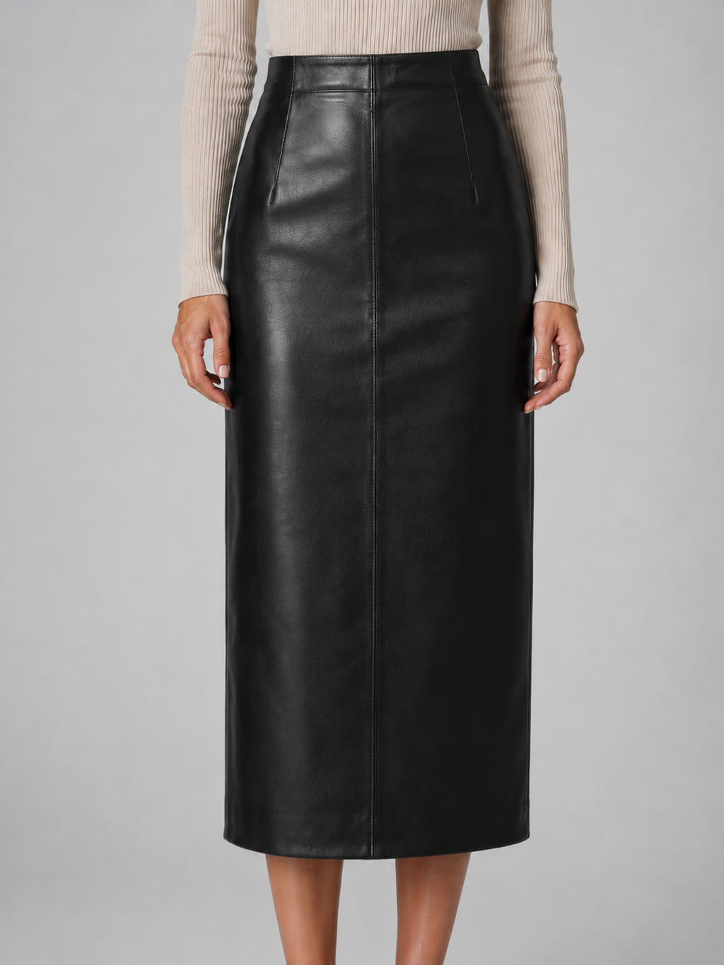 Veracci - Women’s High-Waist Vegan Leather Long Pencil Skirt