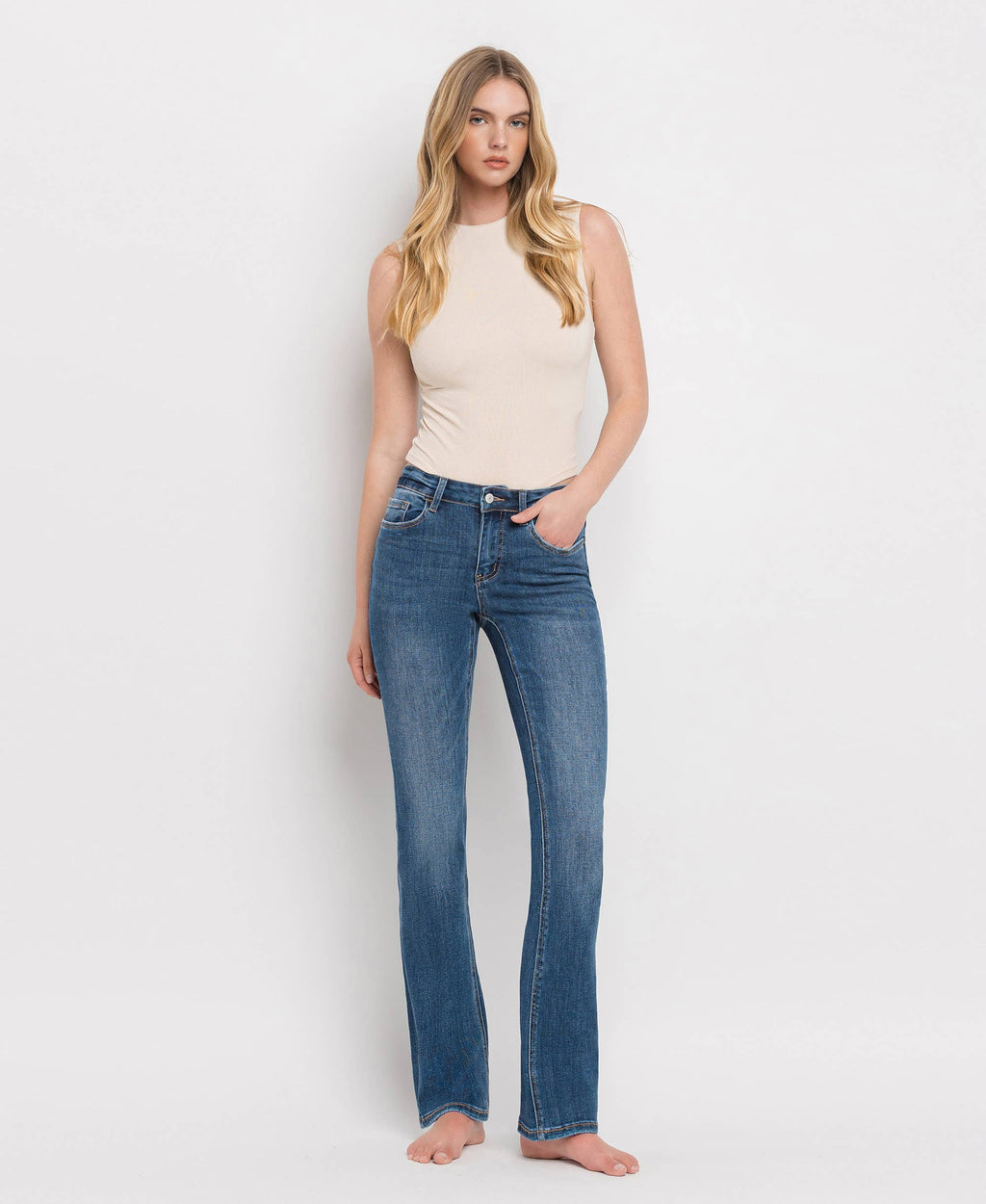 Lovervet by VERVET - MID RISE BOOTCUT JEANS LV1064