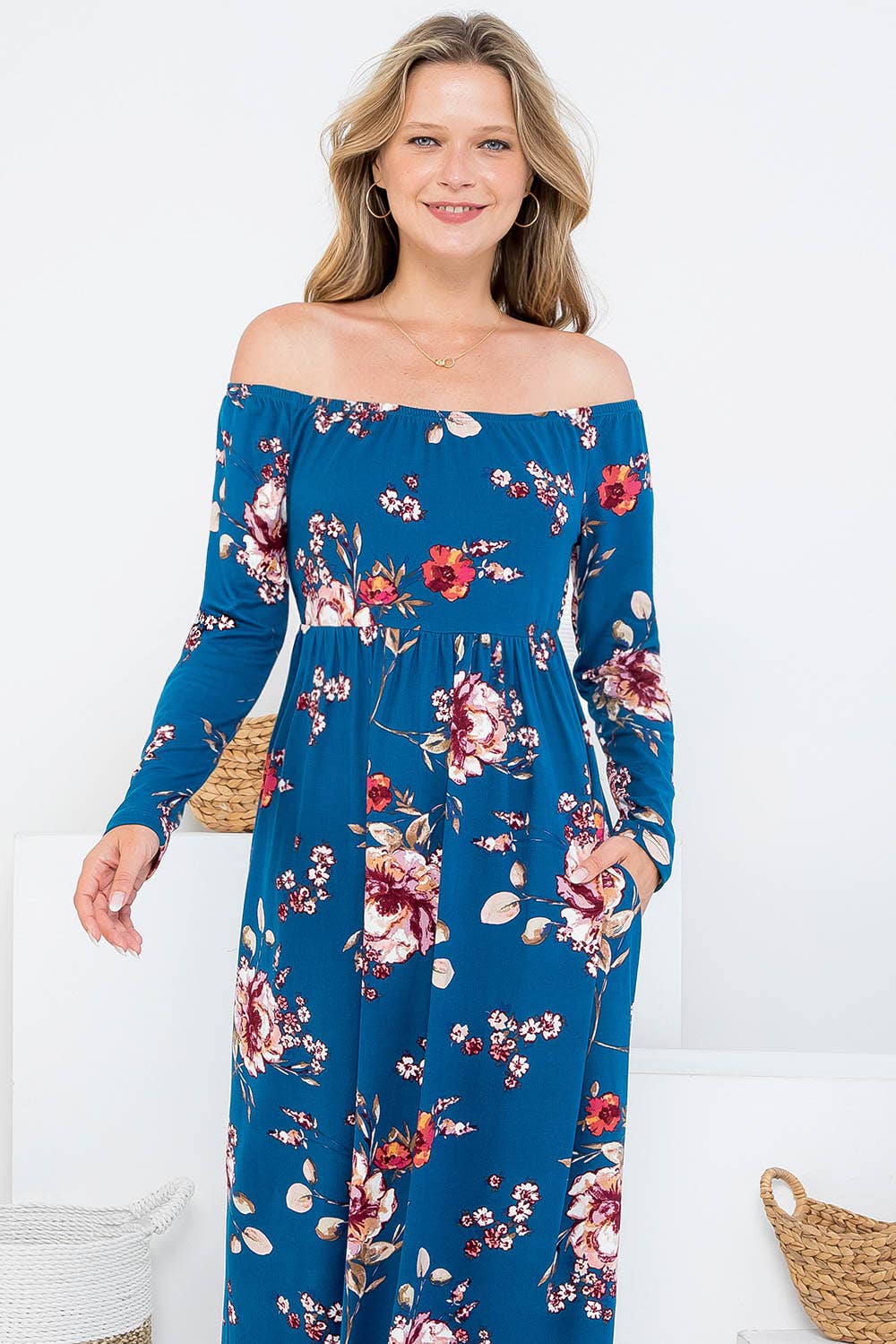 Sweet Lovely by Jen - SD5367 OFF SHOULDER MAXI DRESS