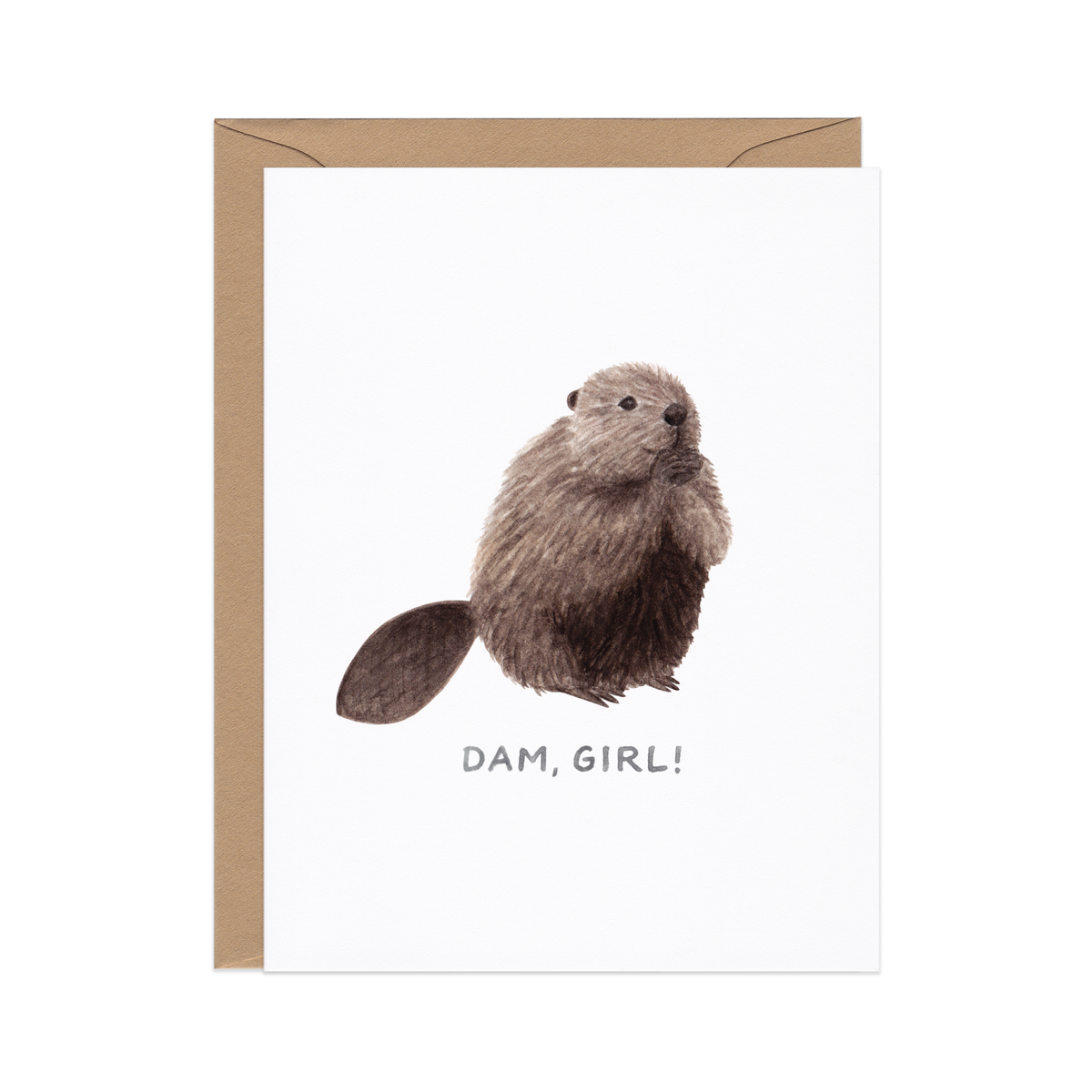 Amy Zhang - Dam Girl Beaver — Animal Pun Friendship Card