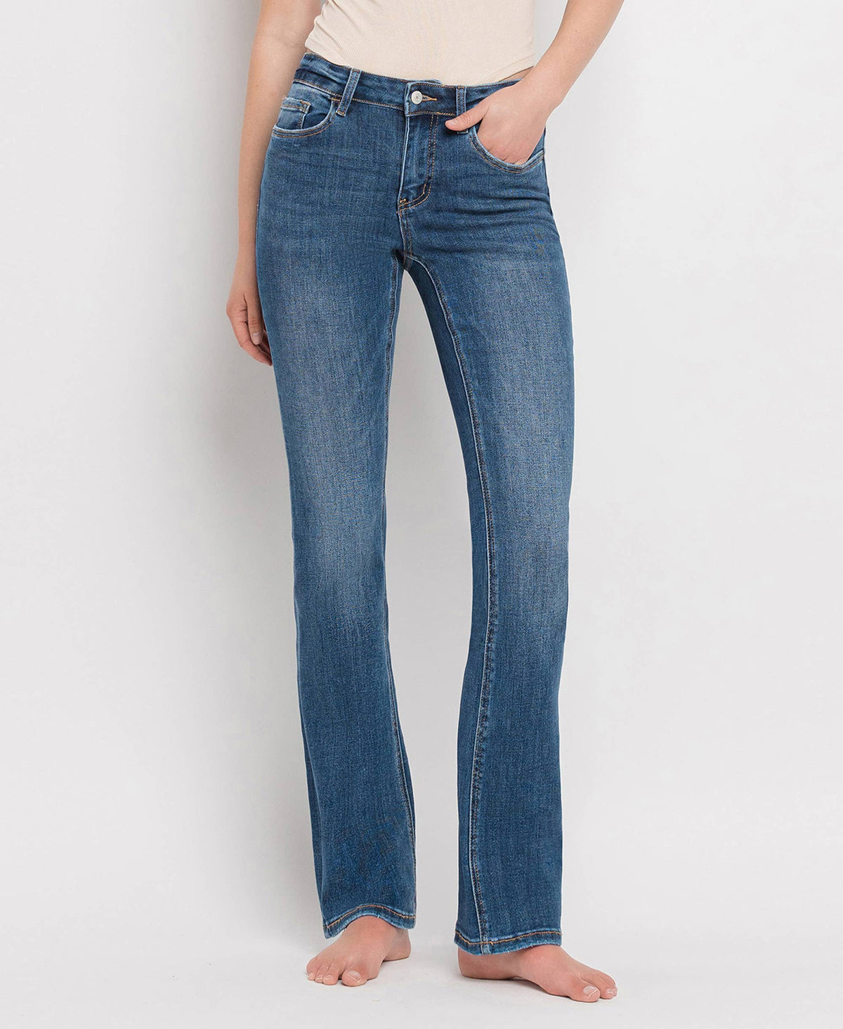 Lovervet by VERVET - MID RISE BOOTCUT JEANS LV1064