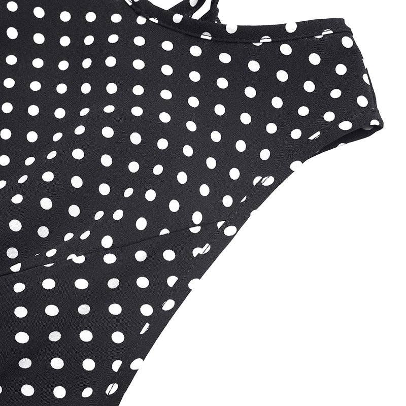 Suhkasana - Polka Dot Sleeveless Maxi Dress Backless Summer