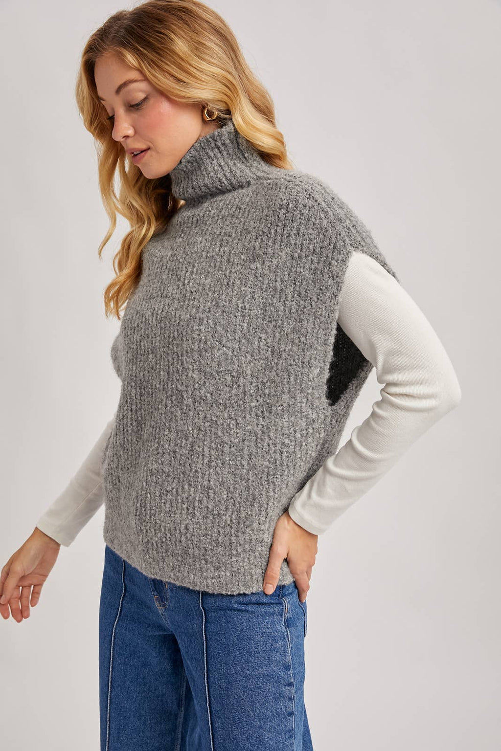 Bluivy - TURTLENECK KNIT SWEATER VEST