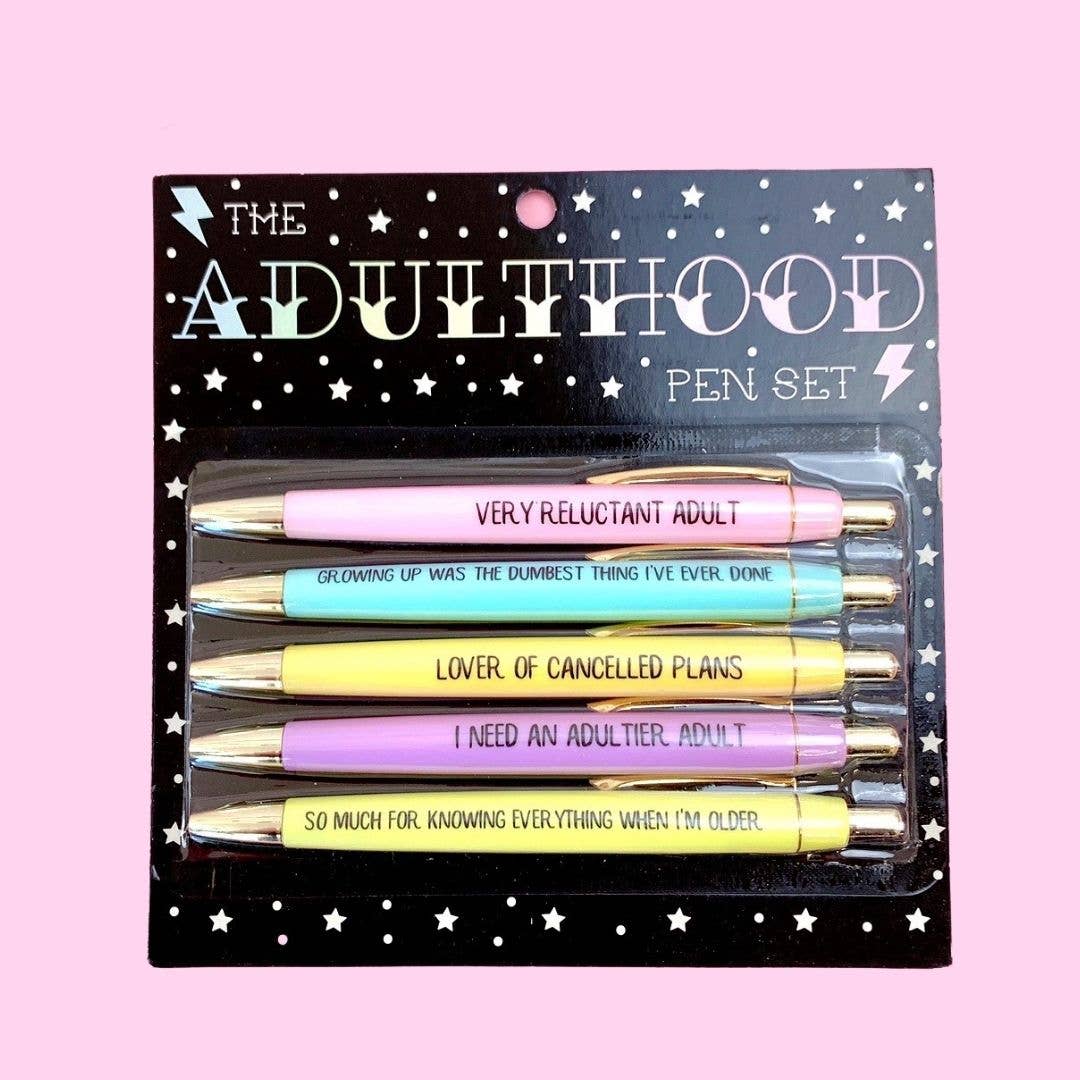 FUN CLUB - Adulthood Pen Set (funny gifts, graduation gifts, adulting)