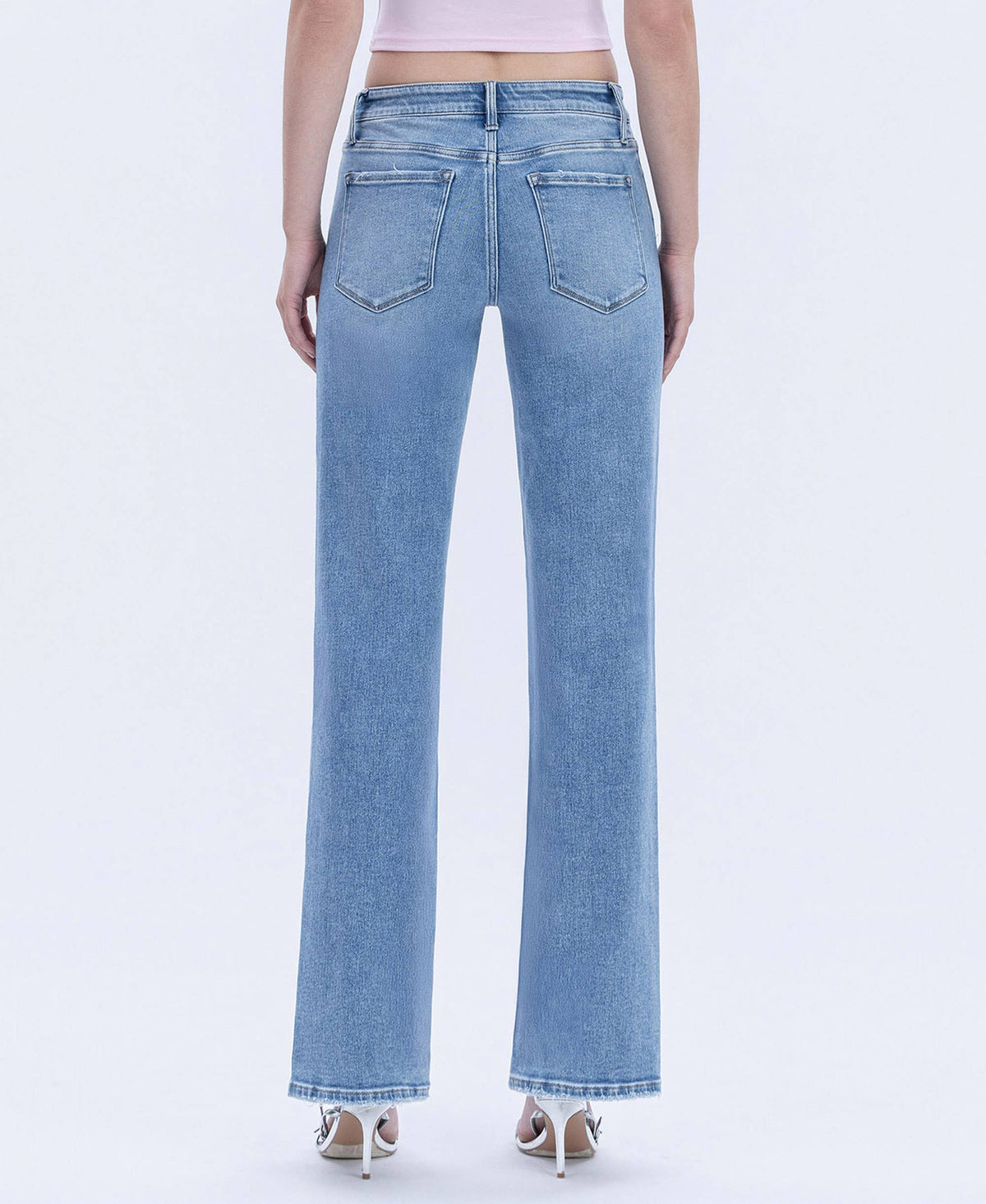 VERVET by FLYING MONKEY - MID RISE FULL LENGTH SLIM WIDE JEANS T7048R