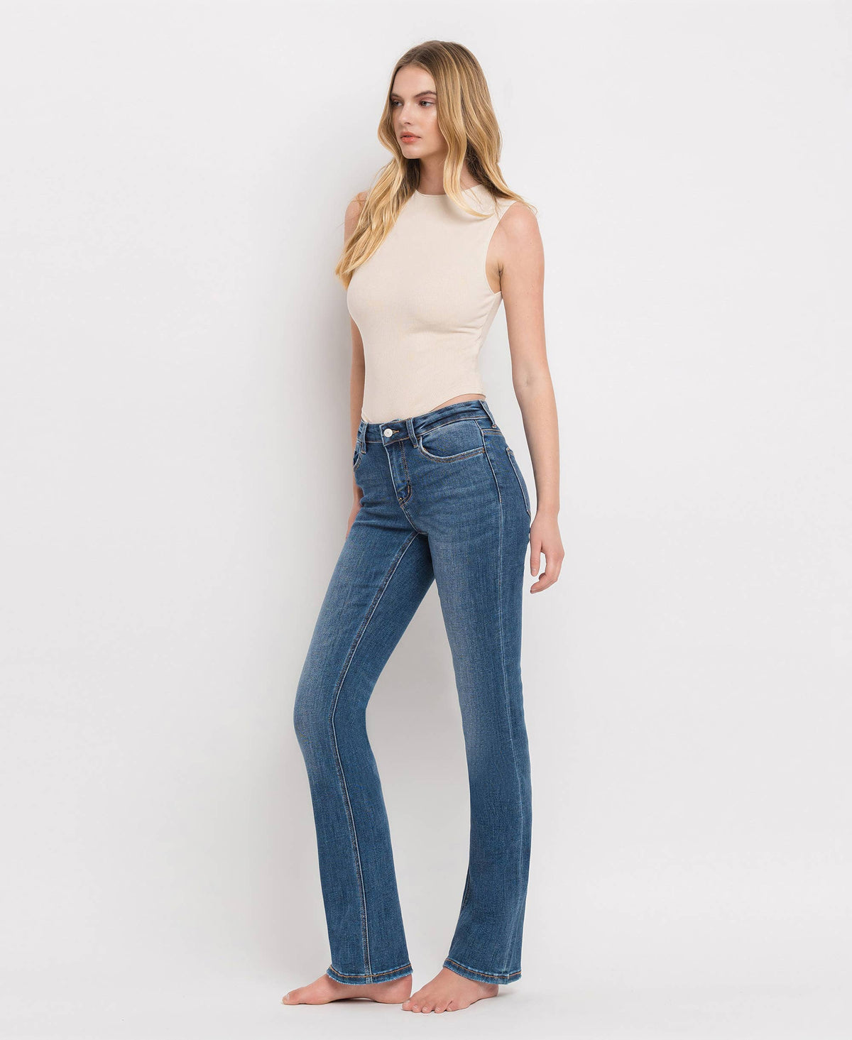 Lovervet by VERVET - MID RISE BOOTCUT JEANS LV1064