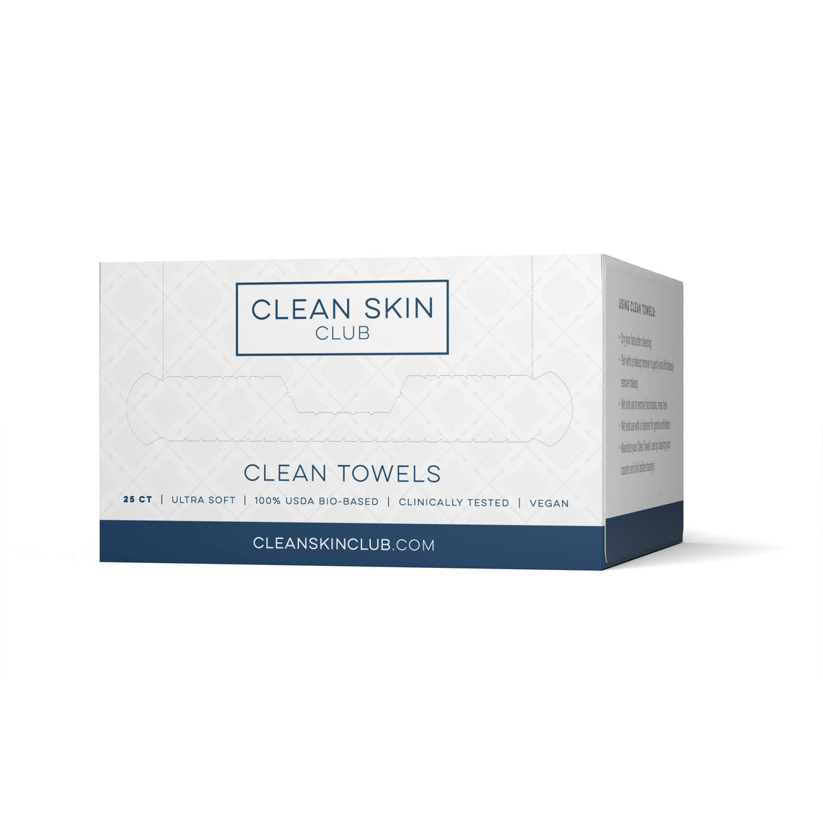 Clean Skin Club - Clean Towels™, Disposable Face Towels, 25 Count