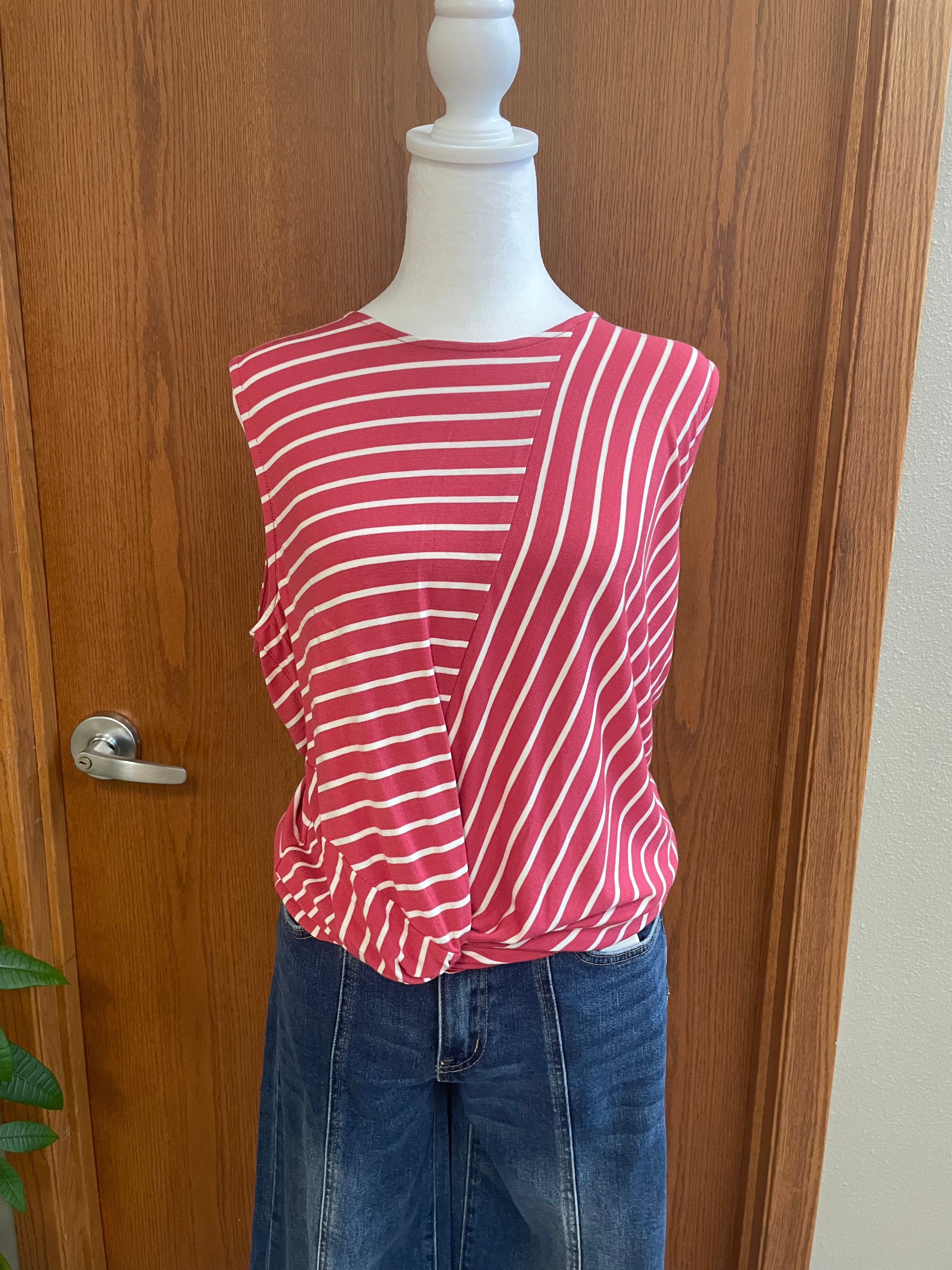 Zenana - Stripe Tank w/ Knot