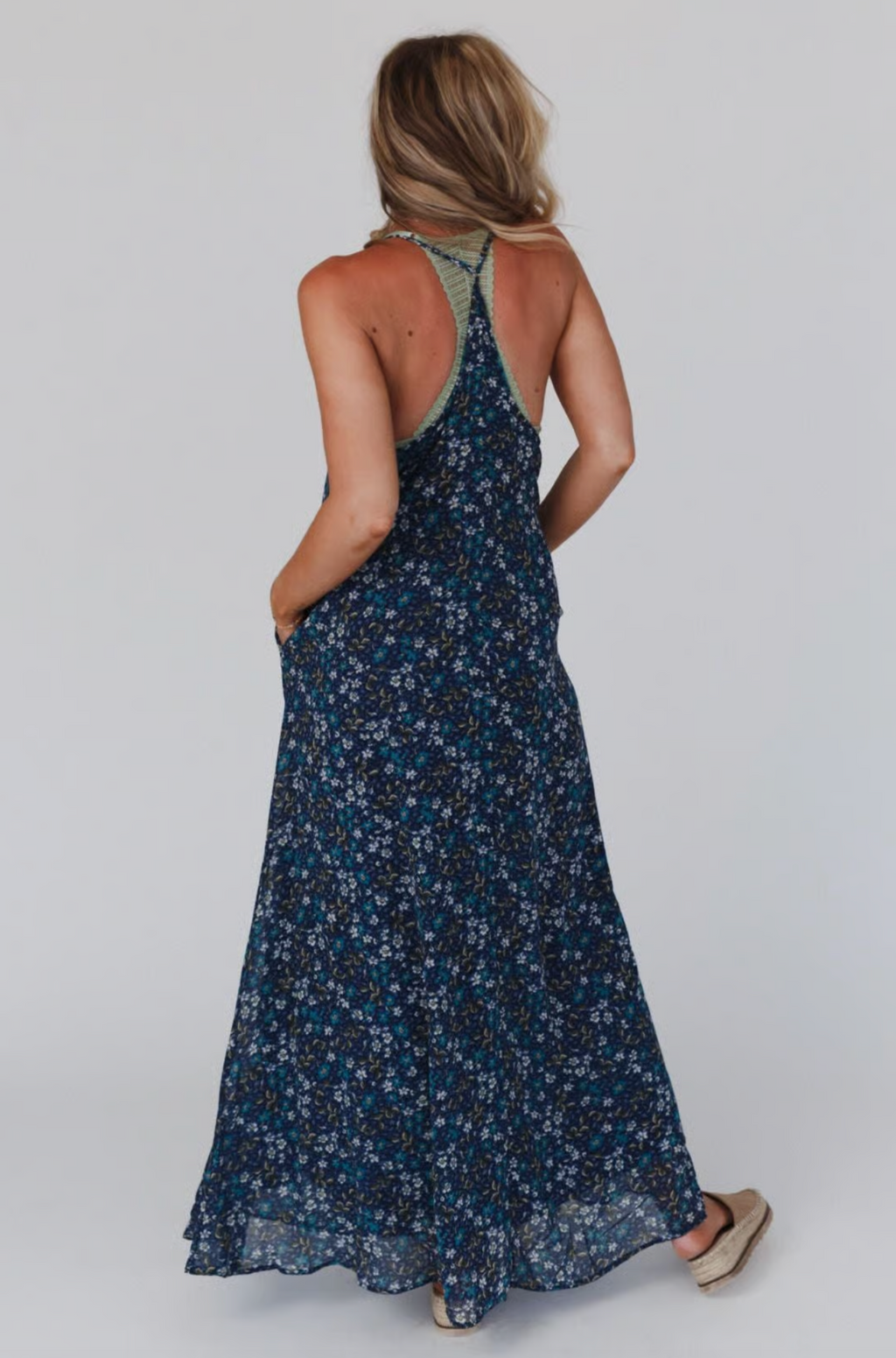 Three Bird Nest - Oasis Pocket Maxi Dress - Navy Floral