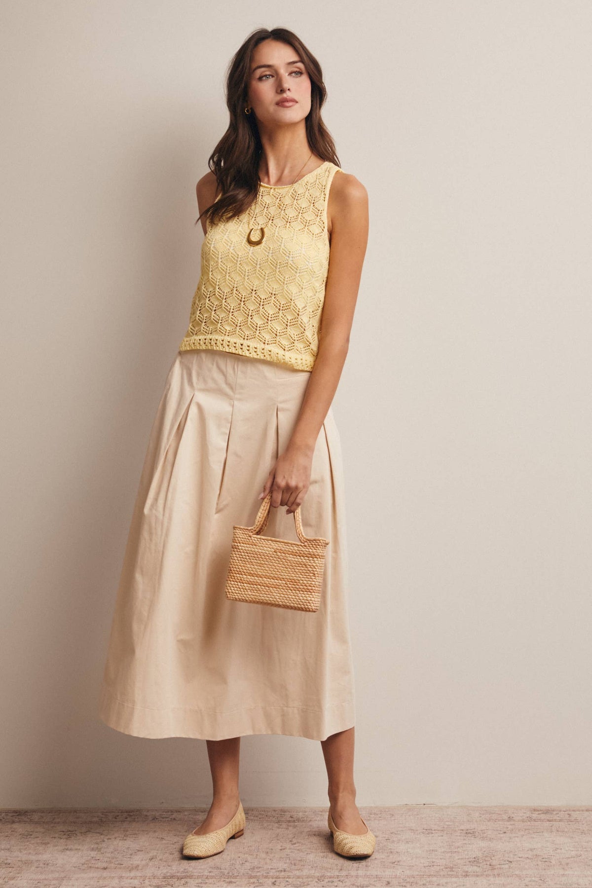Forte - Sleeveless Crochet Knit Tank Top FSW0048