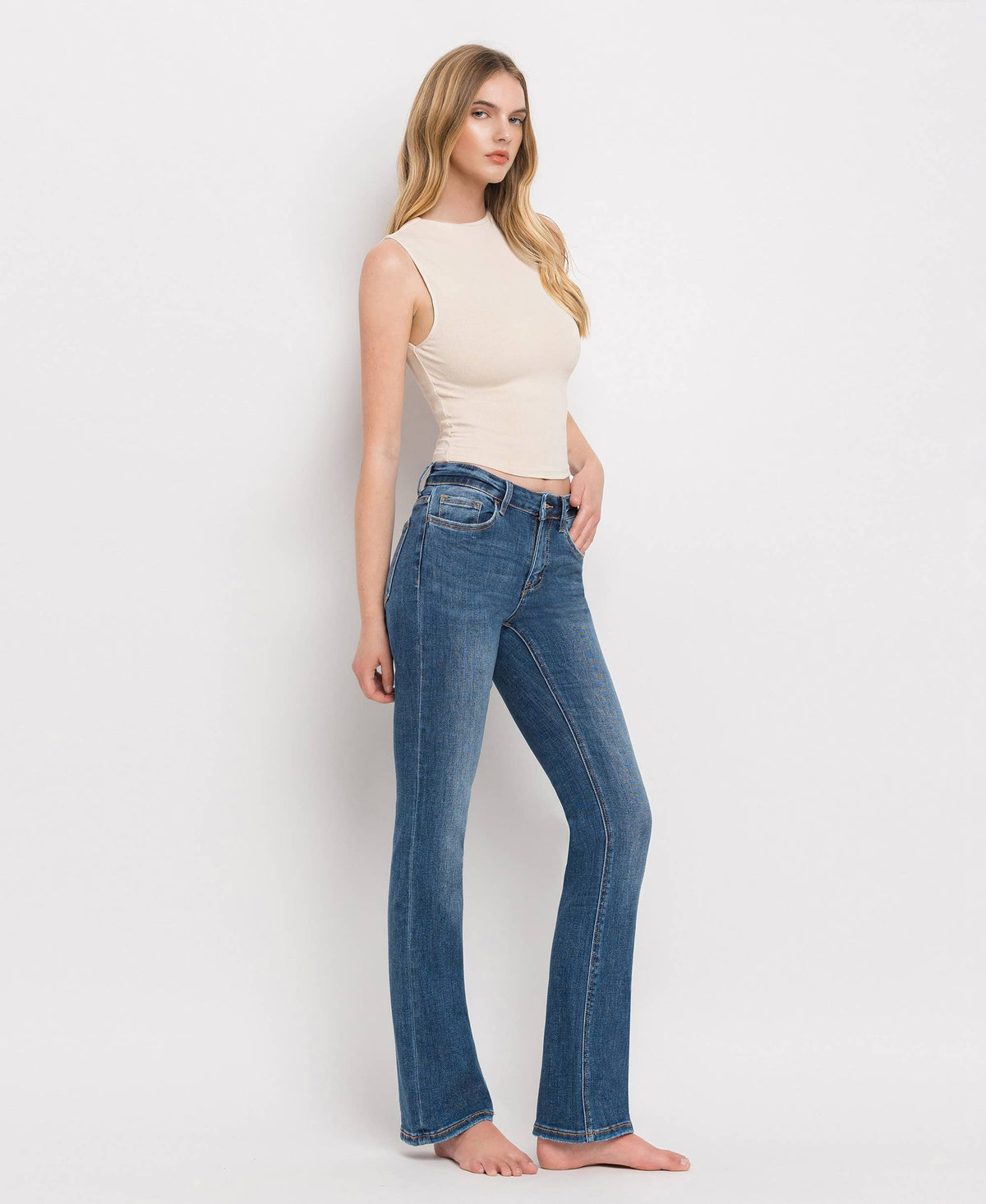 Lovervet by VERVET - MID RISE BOOTCUT JEANS LV1064