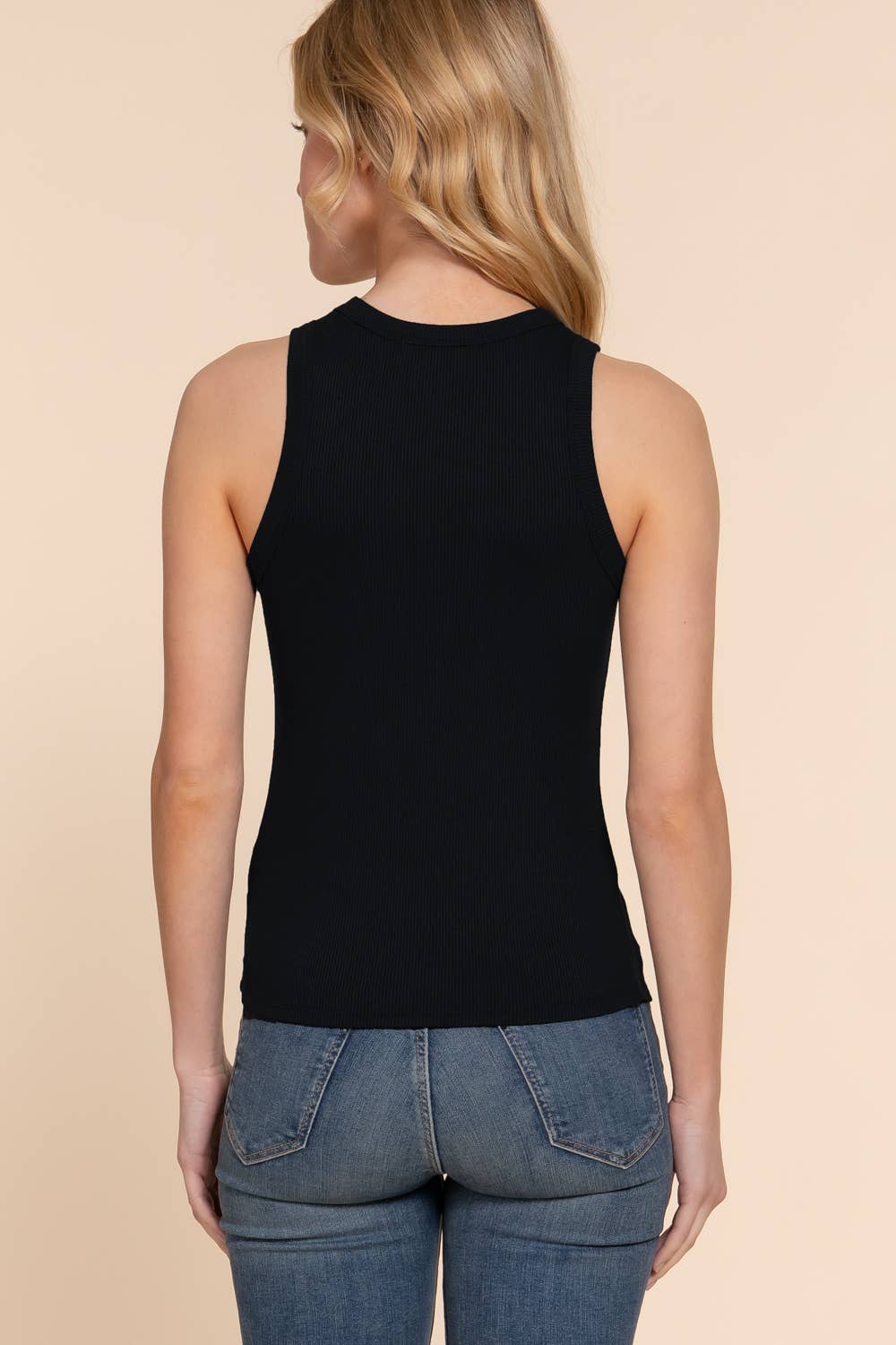 Active Basic | Active USA - Sleeveless Crew Neck Rib Knit Top