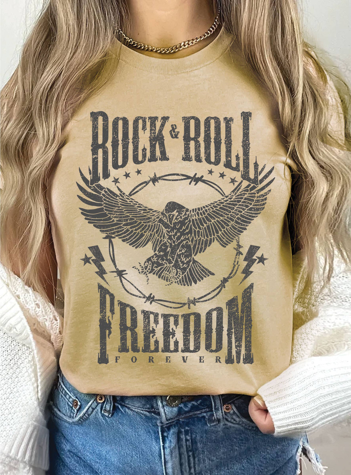 Rustee Clothing - ROCK AND ROLL FREEDOM FOREVER GRAPHIC TSHIRTS