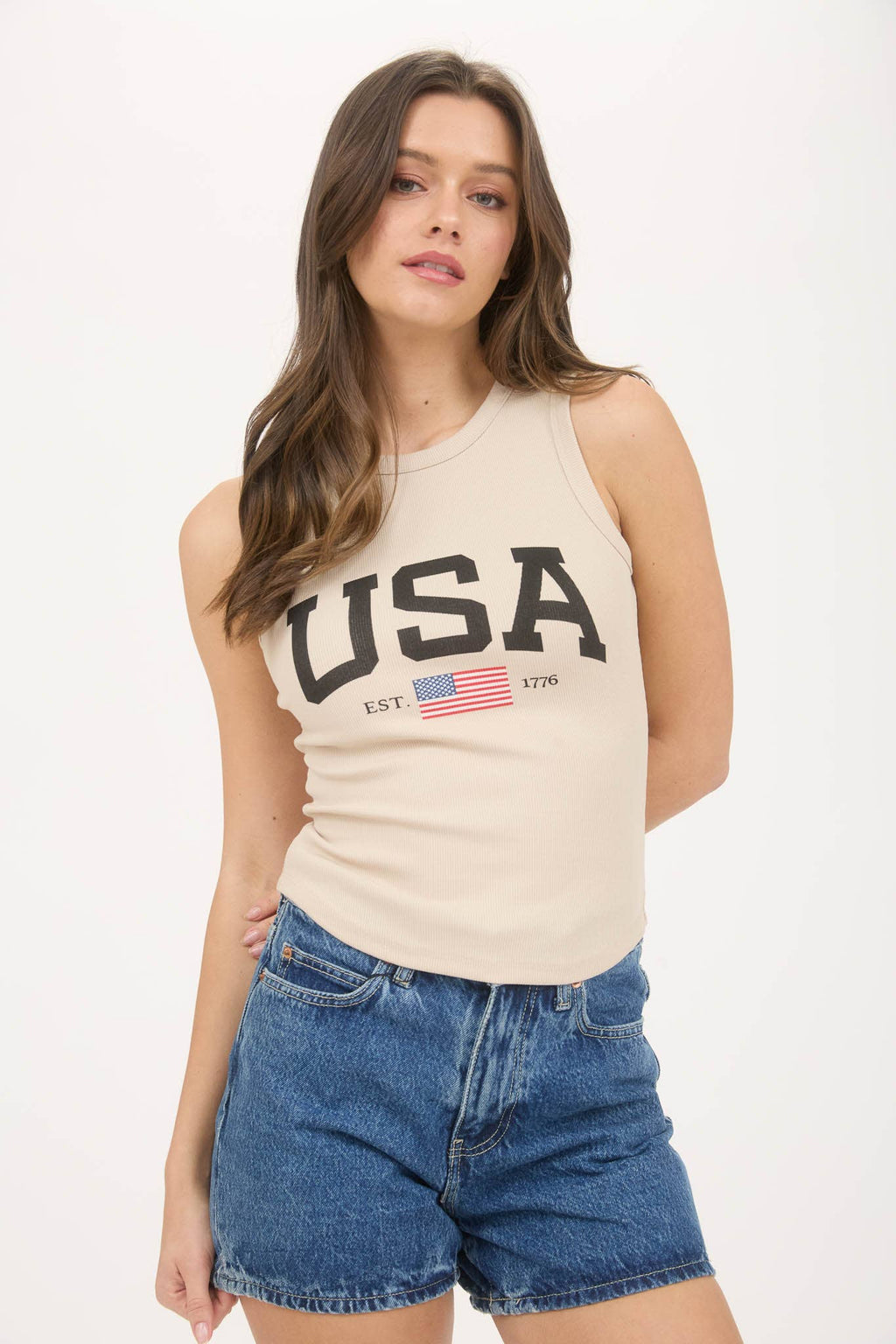 Blu Pepper - USA AMERICA GRAPHIC KNIT TANK TOP