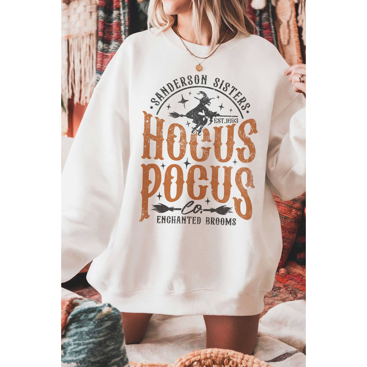 A. BLUSH CO - HOCUS POCUS Oversized Halloween Graphic Sweatshirt