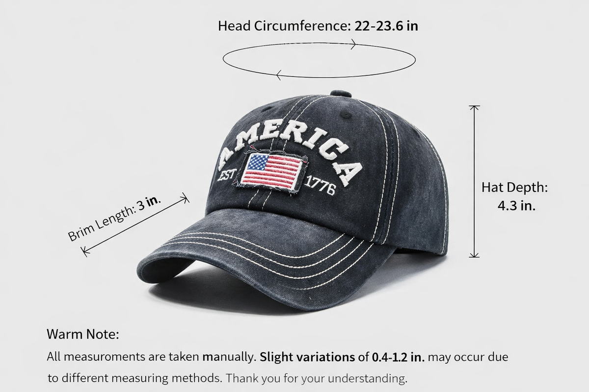 Suhkasana - Vintage America Flag Embroidered Baseball Cap