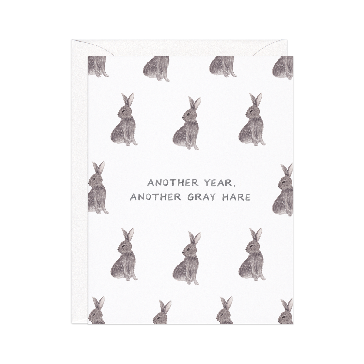 Amy Zhang - Gray Hares — Funny Animal Birthday Card