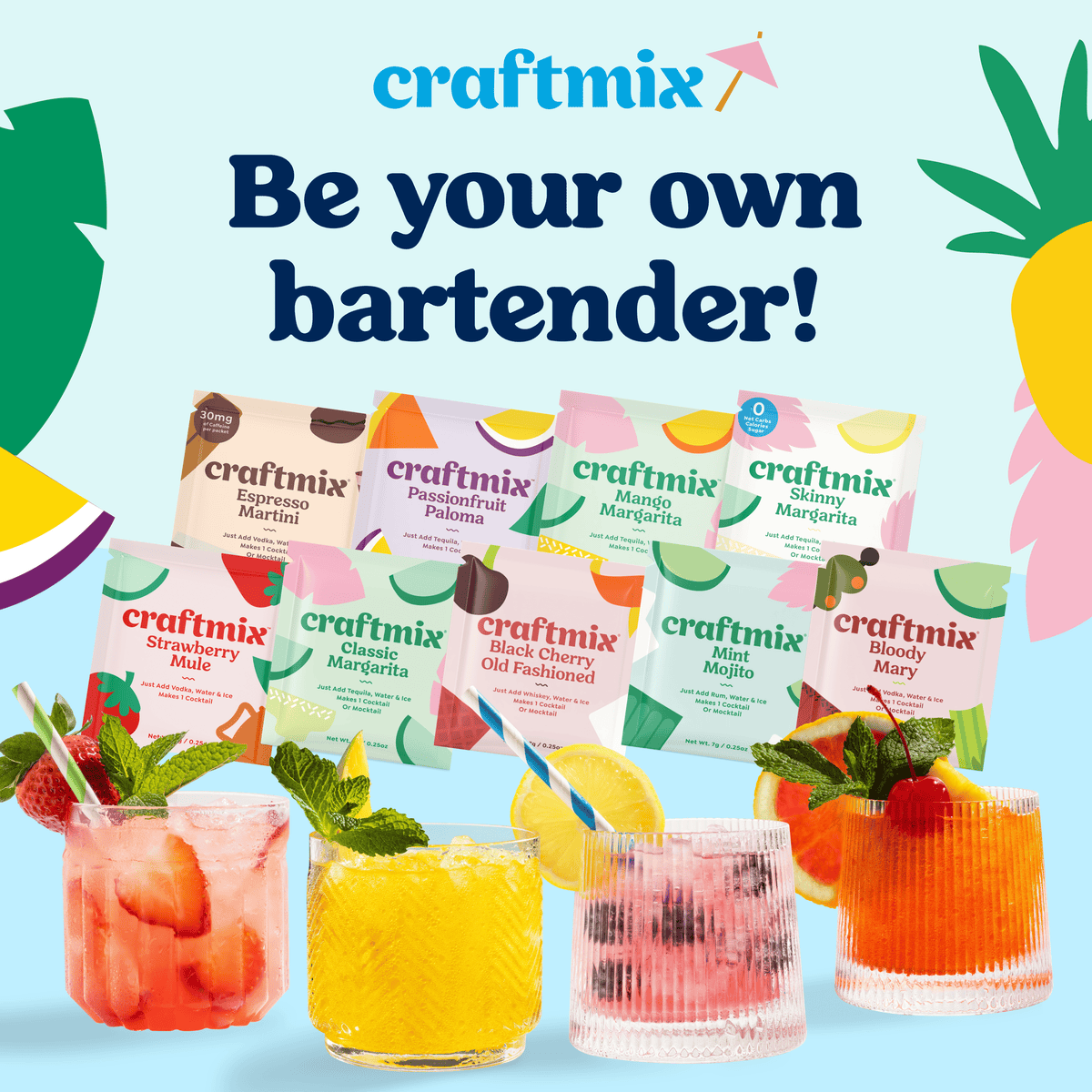 Craftmix - Strawberry Mule Cocktail / Mocktail Mixer - 24ct Caddy