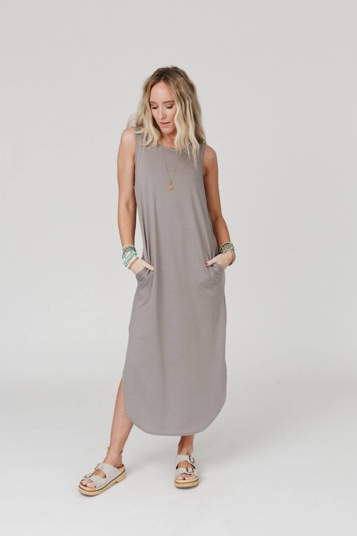 Three Bird Nest - Cassie Sleeveless Pocket Maxi Dress - Coco