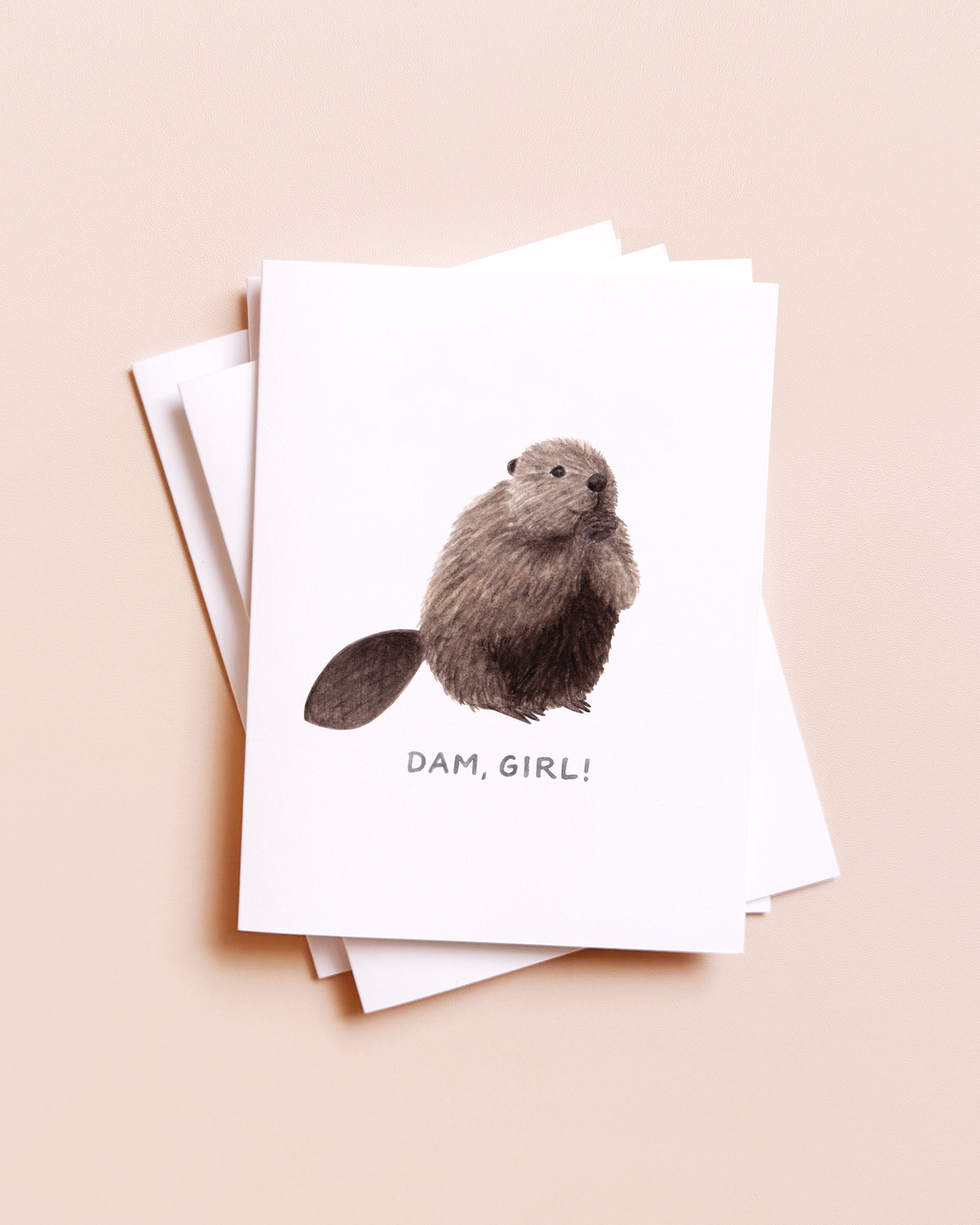 Amy Zhang - Dam Girl Beaver — Animal Pun Friendship Card