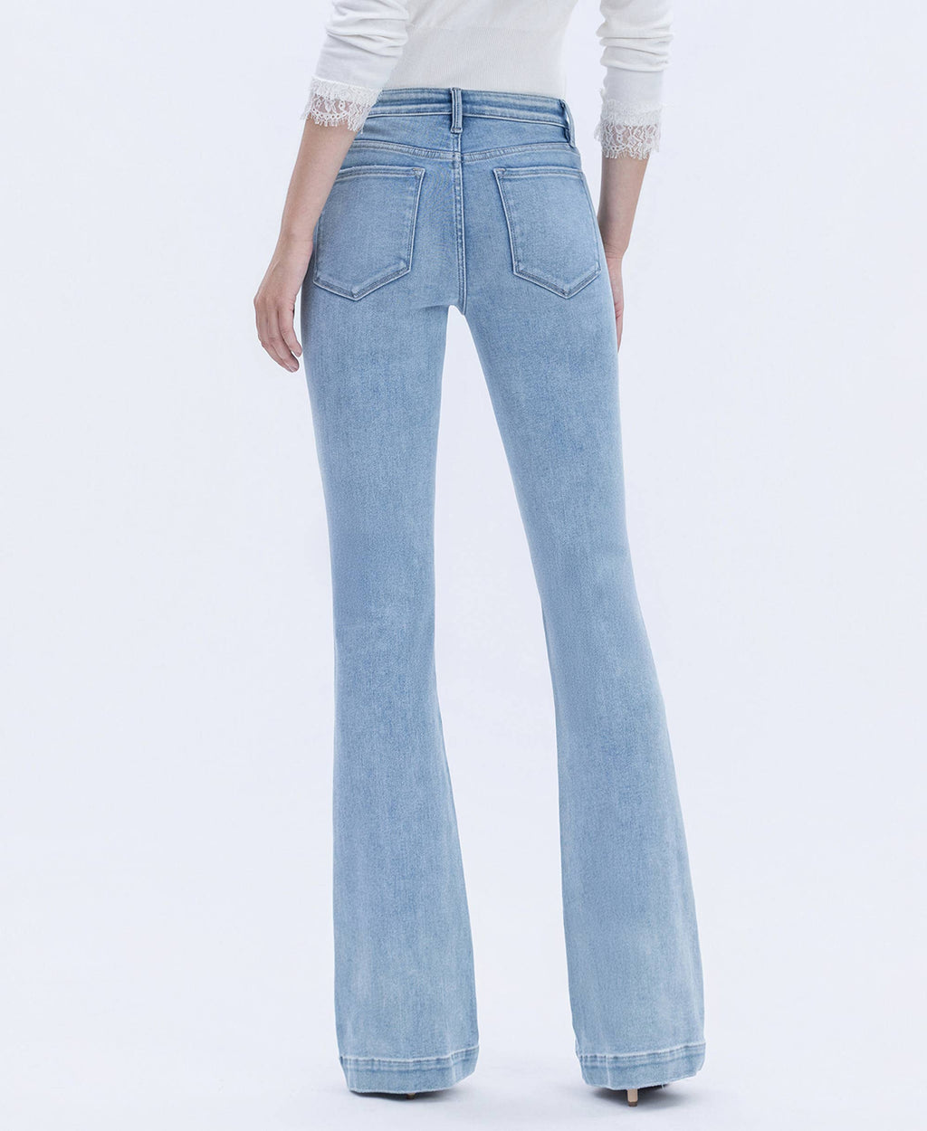 VERVET by FLYING MONKEY - MID RISE TROUSER HEM BOOTCUT JEANS T6243