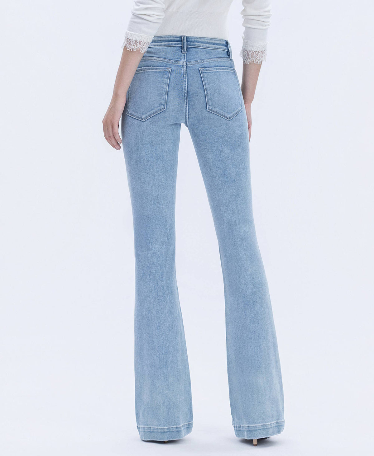 VERVET by FLYING MONKEY - MID RISE TROUSER HEM BOOTCUT JEANS T6243