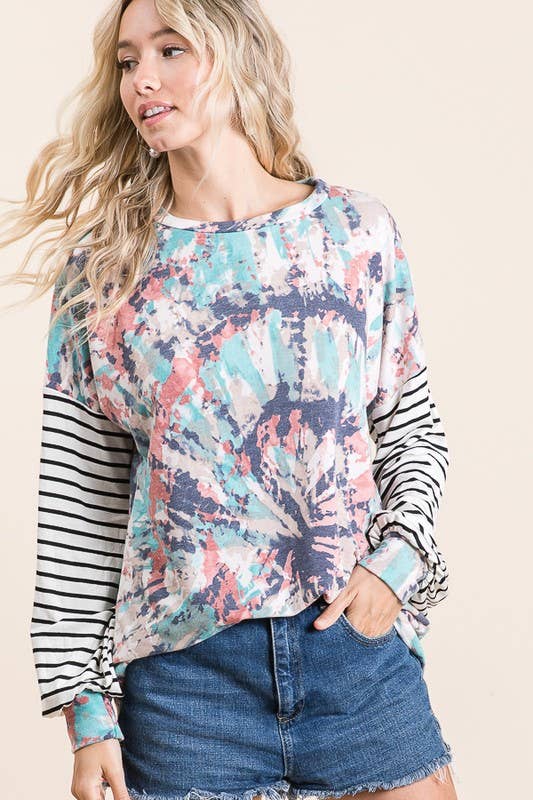 lovely melody - LMT1778-T-Glad You Swirled Sweatshirt