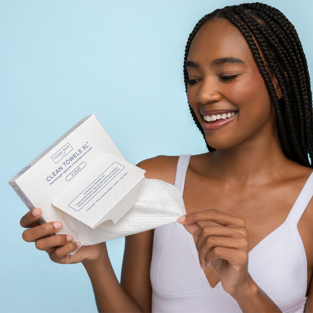 Clean Skin Club - Clean Towels XL™ Travel, Disposable Face Towels, 10 Count