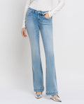 VERVET by FLYING MONKEY - MID RISE TROUSER HEM BOOTCUT JEANS T6243