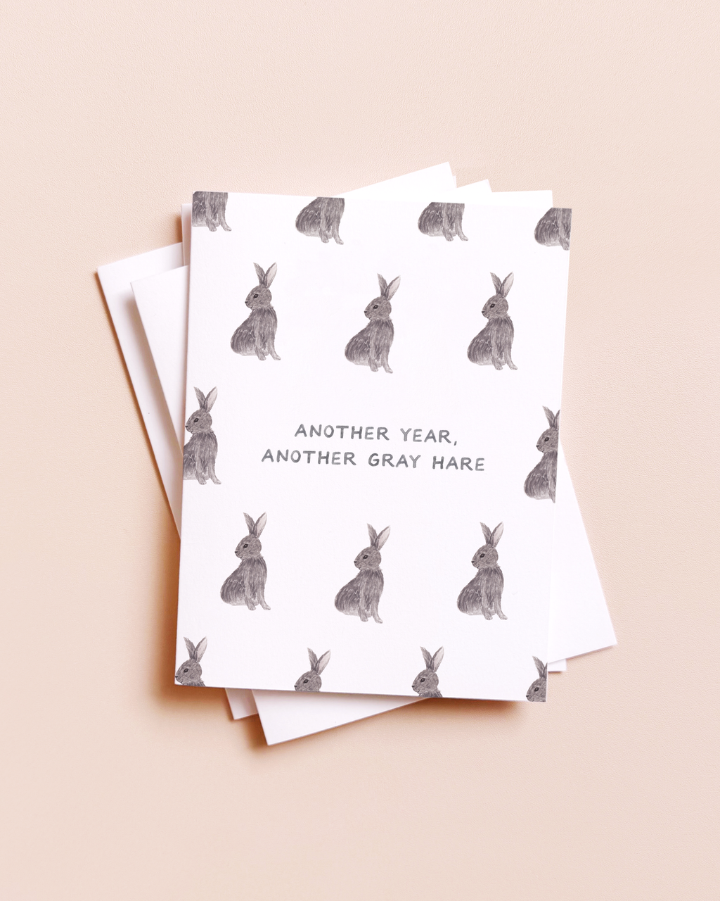 Amy Zhang - Gray Hares — Funny Animal Birthday Card