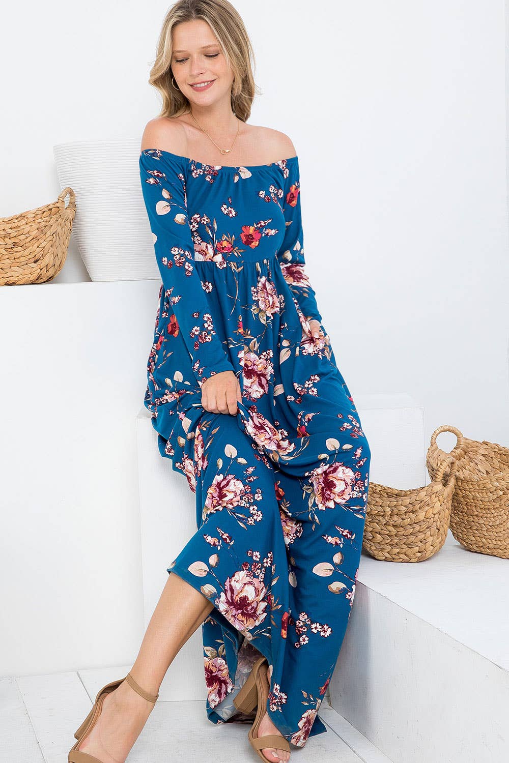 Sweet Lovely by Jen - SD5367 OFF SHOULDER MAXI DRESS
