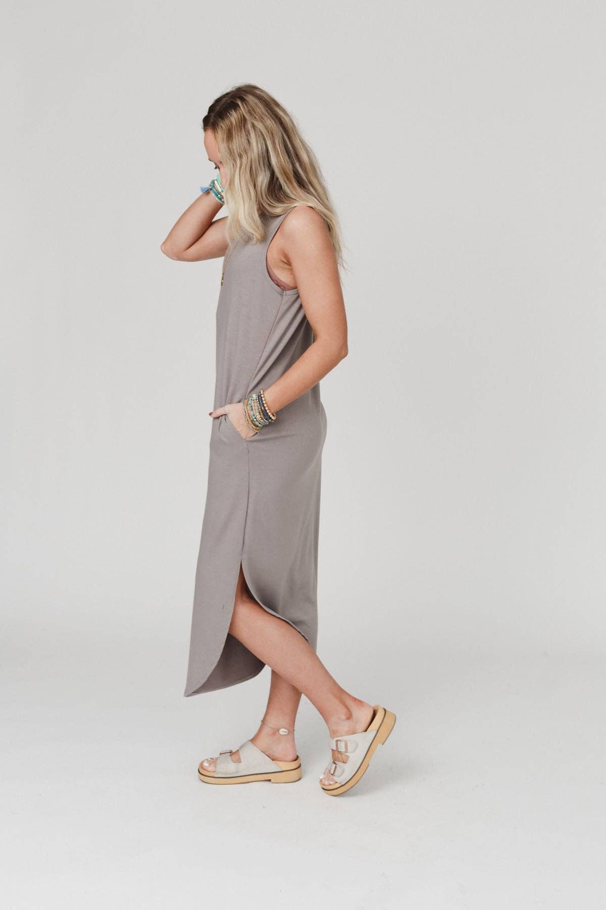 Three Bird Nest - Cassie Sleeveless Pocket Maxi Dress - Coco